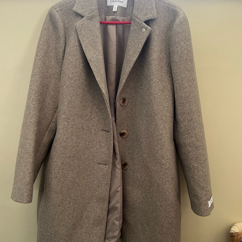 Calvin Klein Tan Trench Coat Classic Style